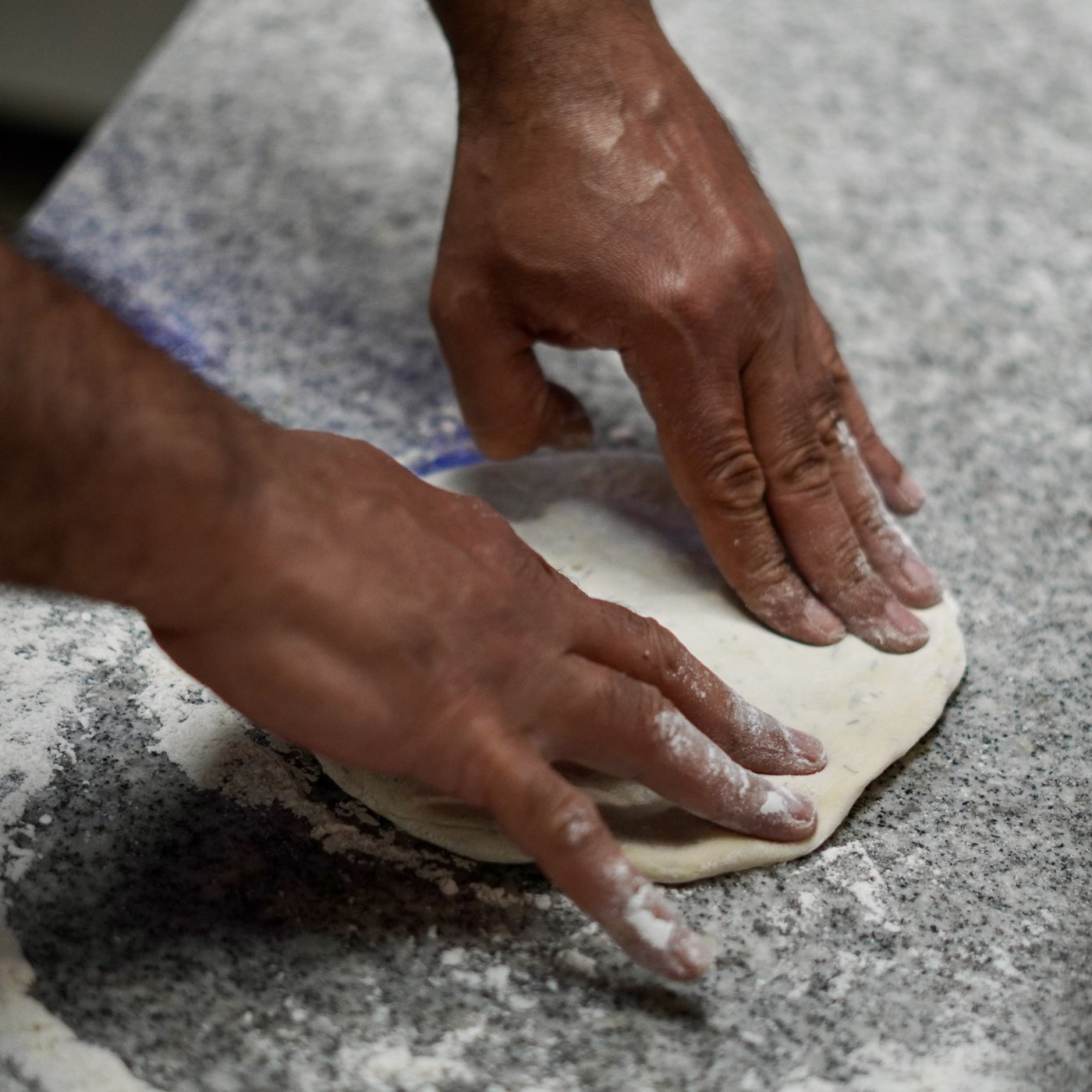 Dough folded by hand